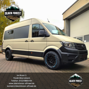 Volkswagen Crafter 2 mit 25565R17 BF Goodrich KO2 TA auf Delta 4x4 Klassik B Alufelge inkl. Radhausverbreiterung, Tachoanpassung, Montage und TÜV-Einzelabnahme Black Forest - Offroad GmbH