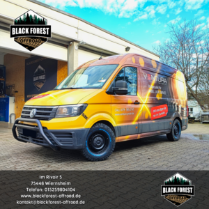 Volkswagen Crafter SY-SZ mit 25570R16 BF Goodrich auf Stahlfelge schwarz inkl. Montage und TÜV-Einzelabnahme bei Black Forest - Offroad GmbH